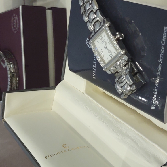 ⌚Philippe Charriol Diamond Columbus Watch Box Links 28504 Colvubvs white face - Picture 10 of 13